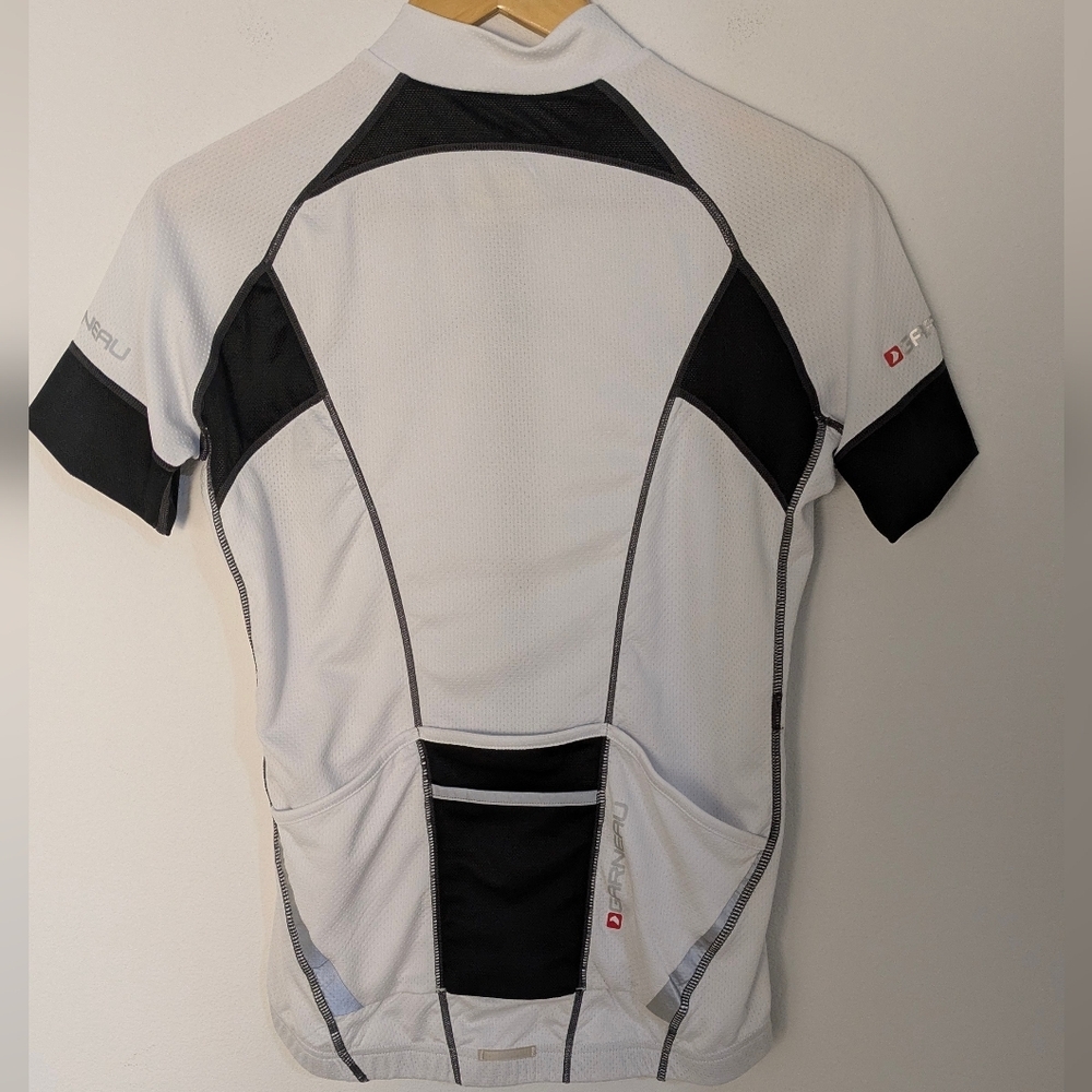 Louis Garneau Men's Cycle Jersey Size S White Black Shirt Full Zip Short Sleeve - Picture 4 of 15